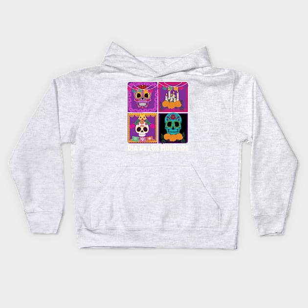 Dia de los Muertos , day of deads ,Design2 Kids Hoodie by Imaginator Studio